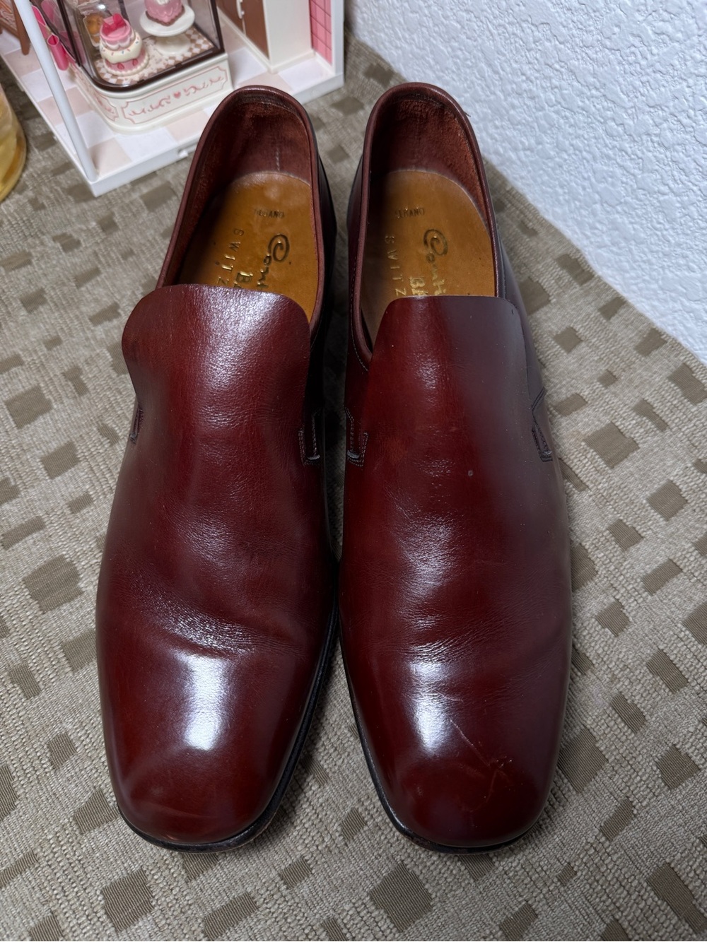 Vintage Bally Continentals Men's Brown Leather Dress Loafers Square Toe 9.5D